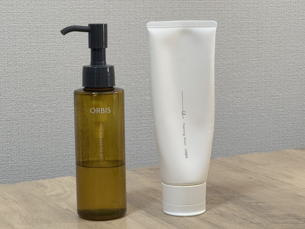 オルビスのスキンケア用品と初のクレンジングオイルを50代主婦が実際に使っている写真